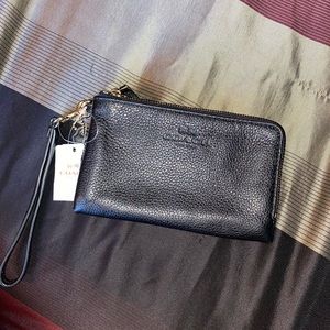 Coach Double Corner Zip Wristlet Black